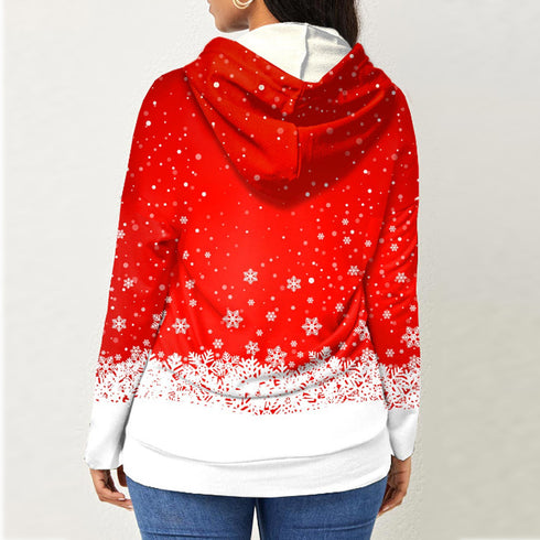Printed Milu deer Plus Size Women's Long Sleeved Hoodies